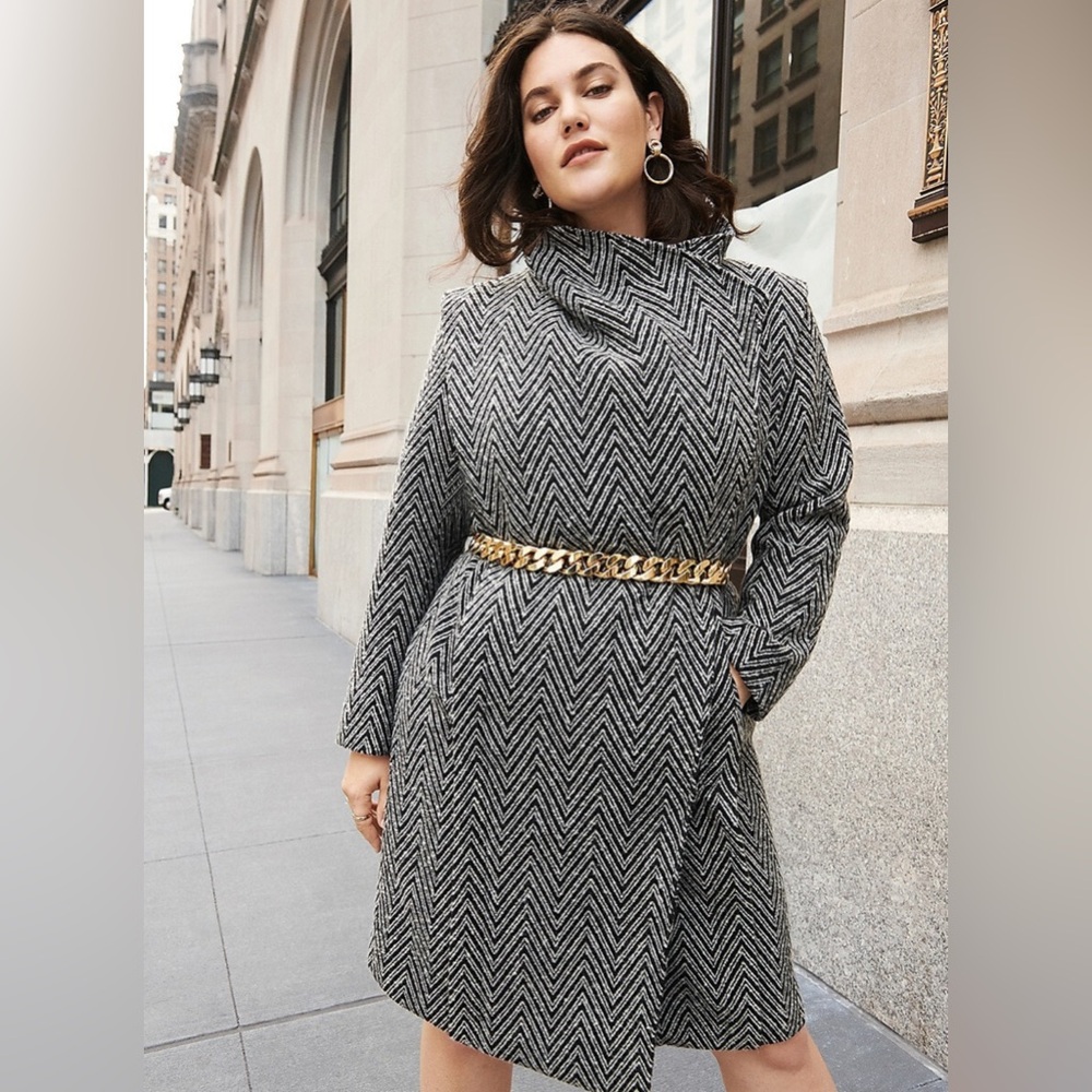 Express Chevron Herringbone Coat Size Med
